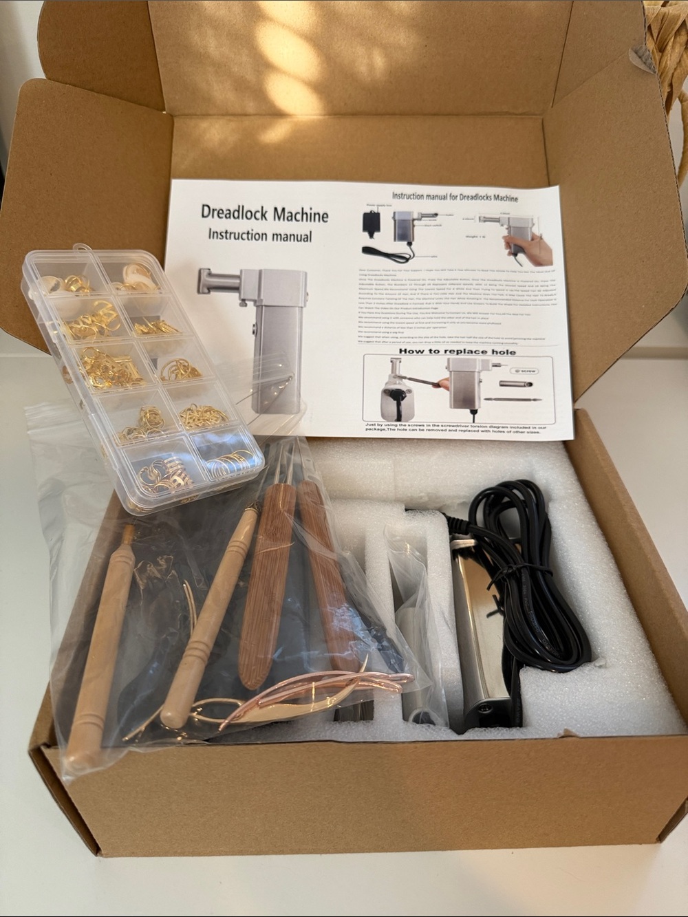 Dreadlock Tool Kit with Gold Rings